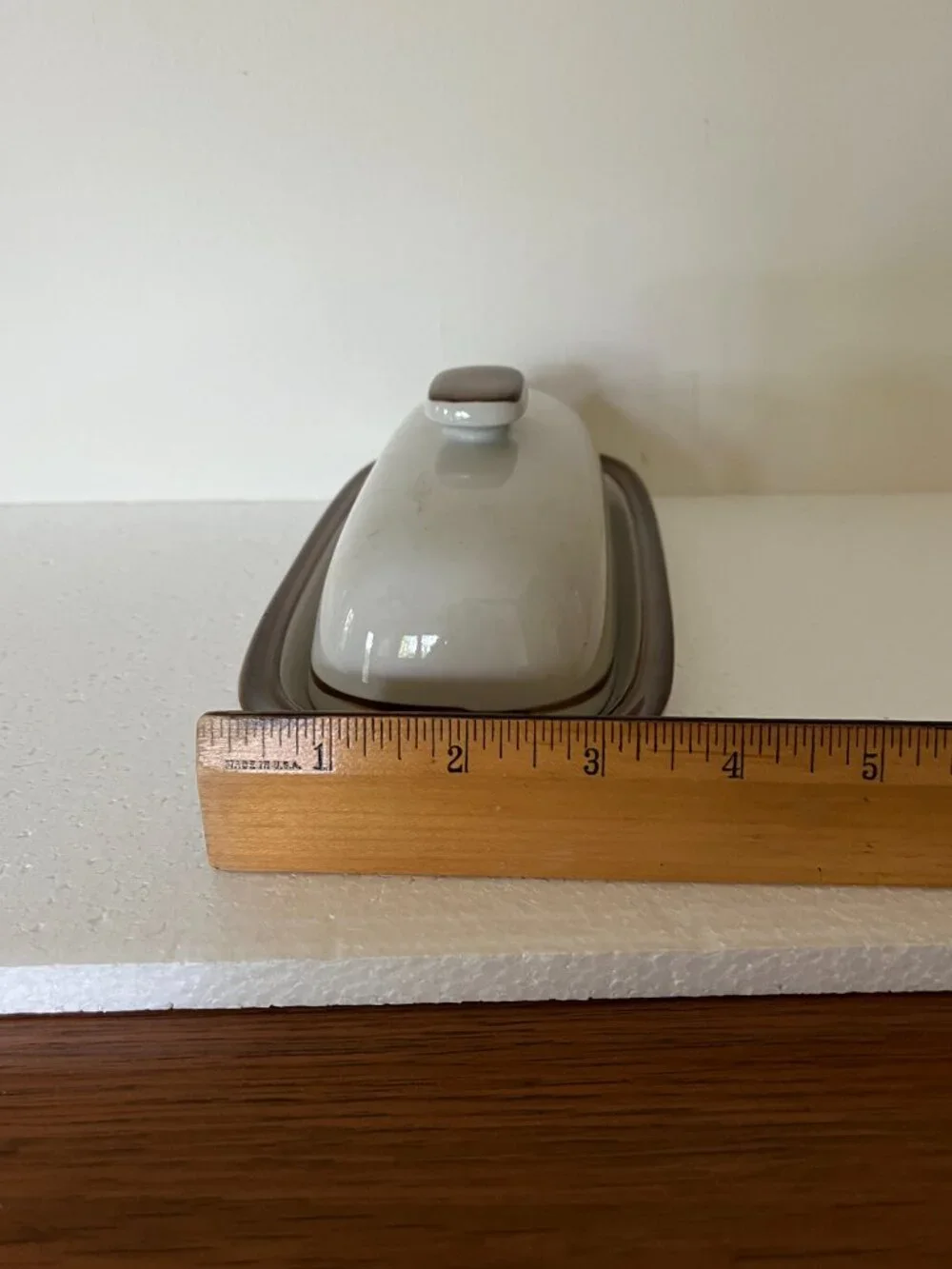 Monterey Stoneware Ceramic Mid Century Butter Dish